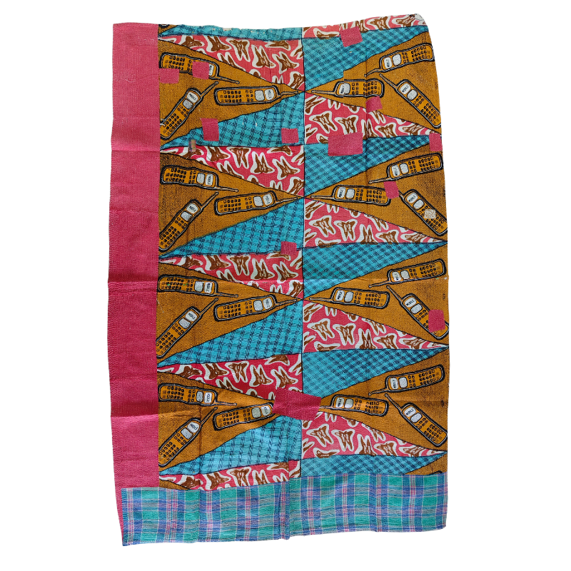 Bold African Print Kantha Quilt